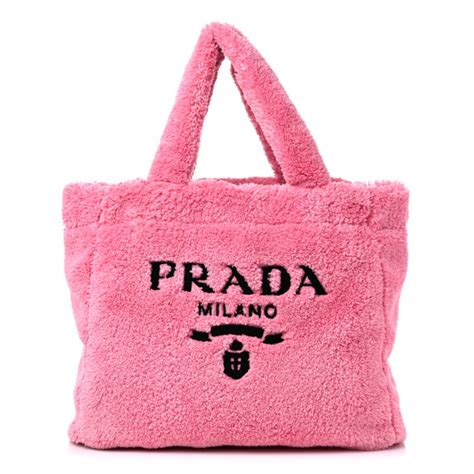 terry tote bag prada|PRADA Terry Cloth Tote Bag Petalo Black .